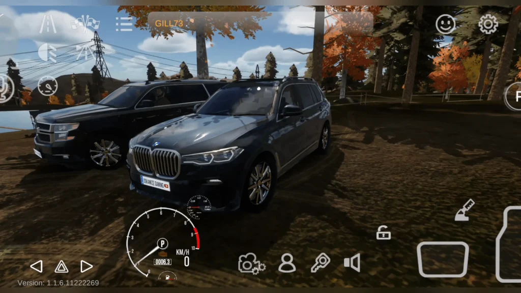 Dynamic weather effects in Car Parking Multiplayer 2 with a car driving in the rain